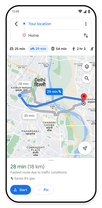 مسیریابی بهینه در نقشه گوگل